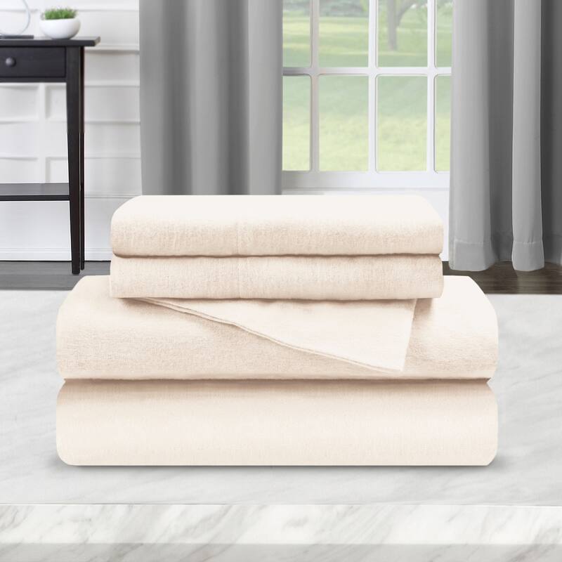 Superior Modern Solid Classic Flannel Cotton Bedding Sheet Set - On ...
