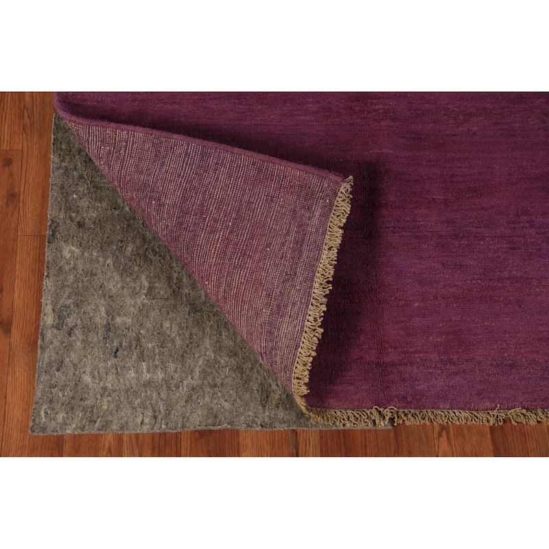 Purple Gabbeh Modern Rug Hand-Knotted Wool Carpet - 3'4" x 3'7"