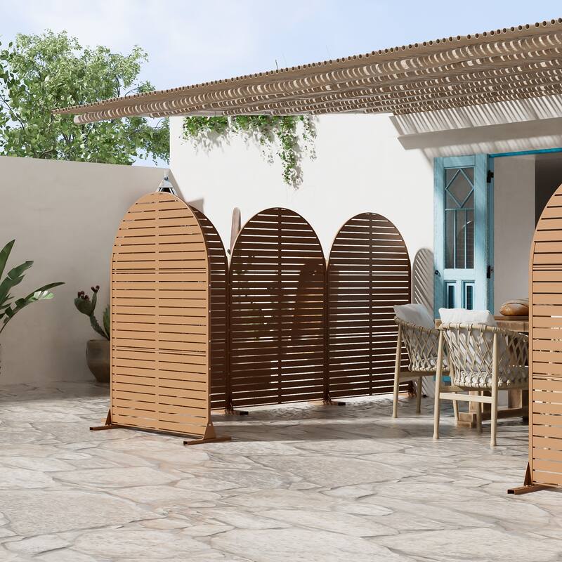 Dovelina 6ft.Outdoor Freestanding Metal Privacy Screen Decorative Garden Fence - 72"x47"