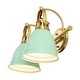 preview thumbnail 32 of 134, JONATHAN Y Sydney Farmhouse Bohemian Iron LED Vanity 2-Light - Mint Green / Brass Gold