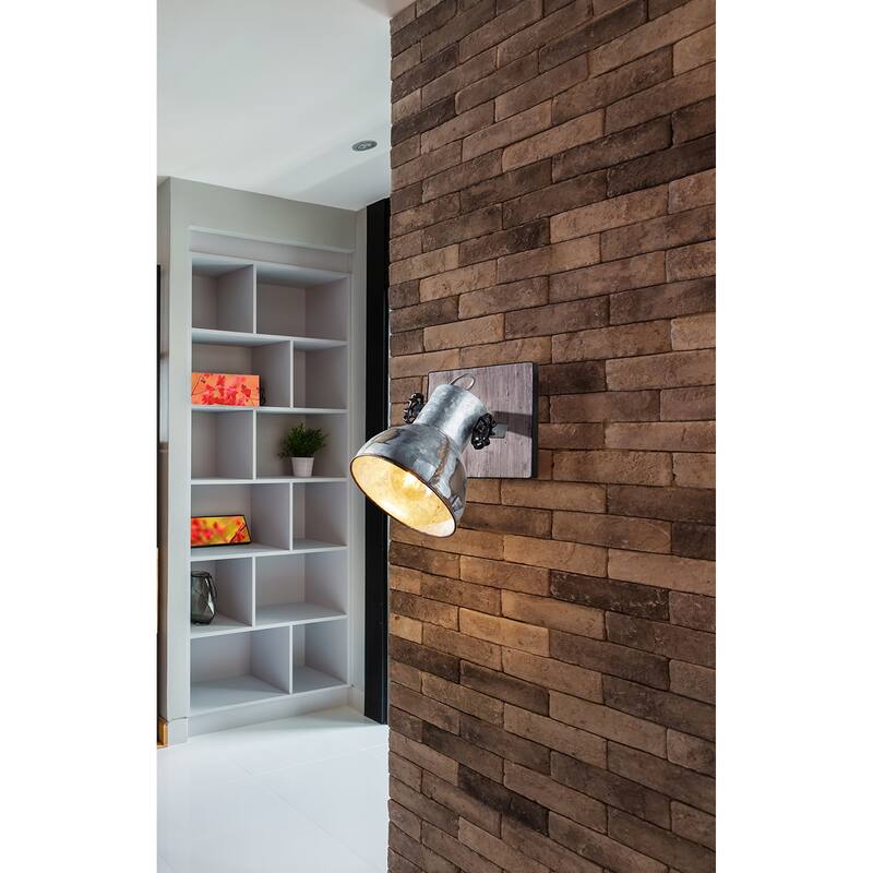 Eglo Barnstaple 1-Light Distressed Zinc and Black Wall Sconce