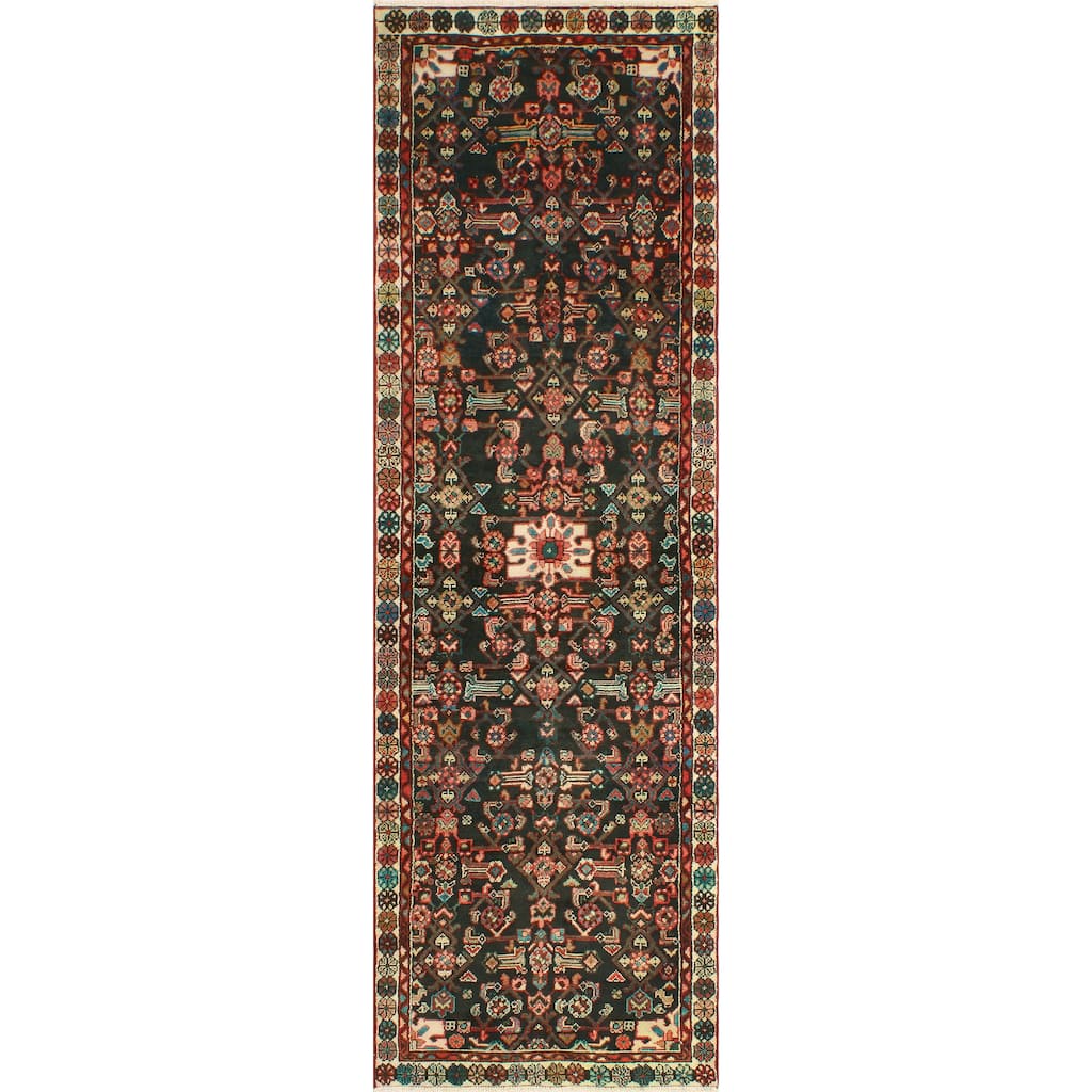 Fine Vintage Distressed Anahita Charcoal/Ivory Runner - 3'0" x 10'4"
