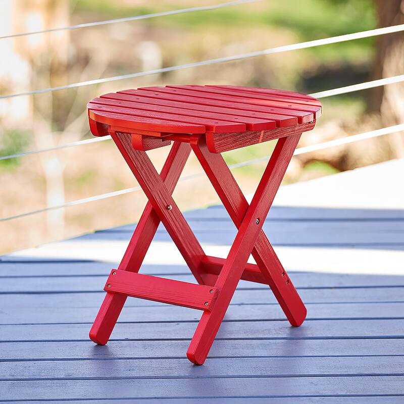 Porch & Den All Weathered Round Adjustable Folding Table