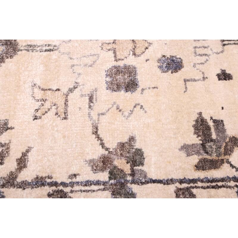 ECARPETGALLERY Hand-knotted Jules Oushak Ivory Silk Rug - 7'6 x 9'9