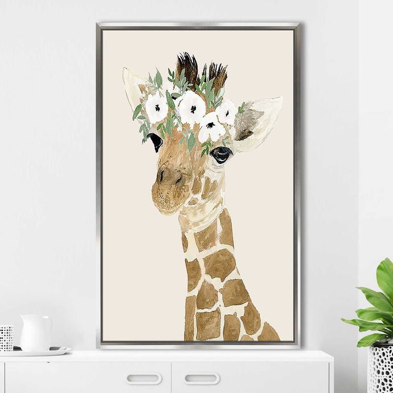 "A Little Giraffe" Print on Floating Canvas