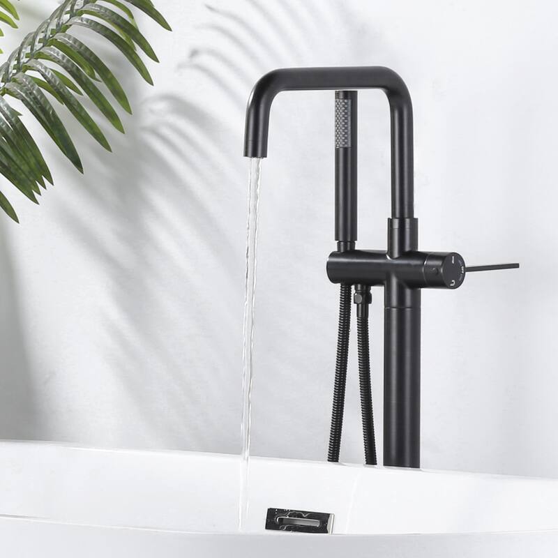 WOWOW Floor Mount Single-Handle Freestanding Tub Faucet