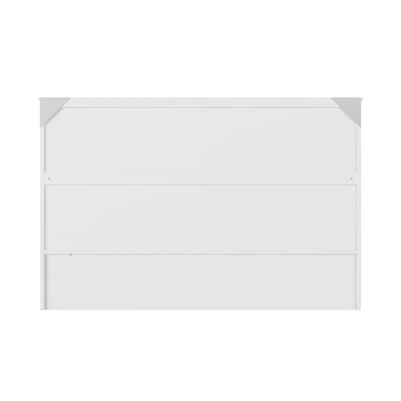 Raleigh Queen Murphy Bed Chest with 6" Mattress, Storage Drawer & Built-In Charger in White