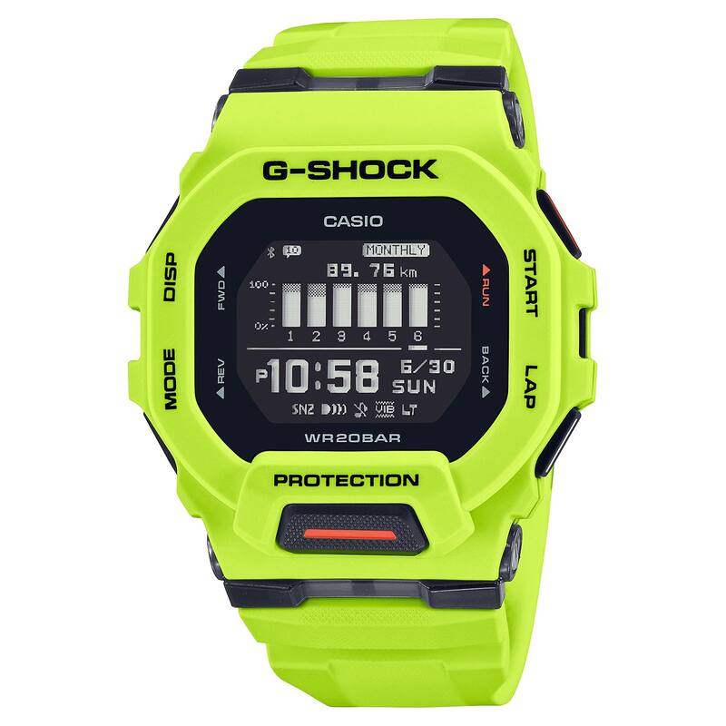 GBD-200-9 Men's G-Shock G-SQUAD Digital Bluetooth Resin Watch, Green