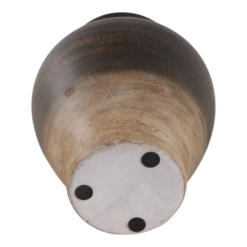 Terracotta Two Tone Traditional Vase - Brown, 12"