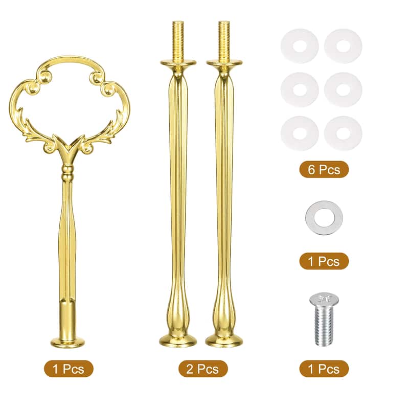 Cake Tray Stand Handle Cupcake Dessert Plate Hardware Fitting Holder Rod Stand Handle, 3-Tiers