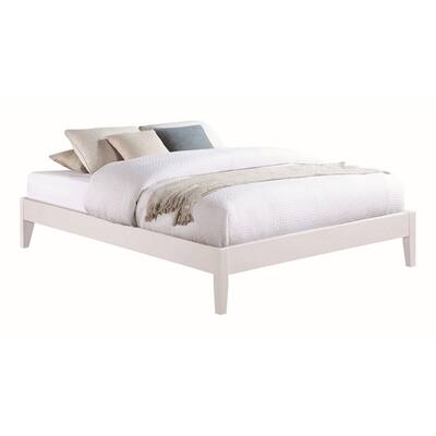 Cavi Modern Low Profile Platform California King Bed, Panel Sides, White
