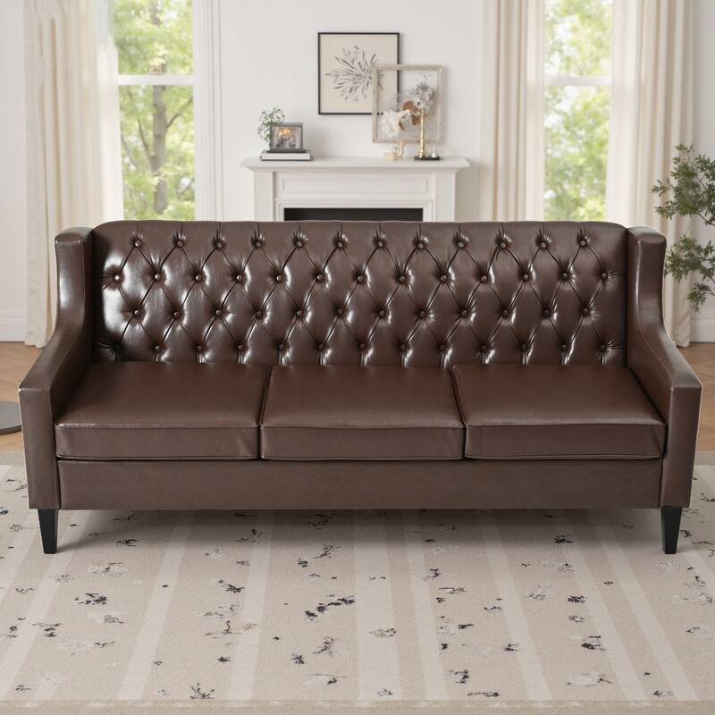GDFStudio - PU 3-Seater 78.75" Couches with Comfy Cushion