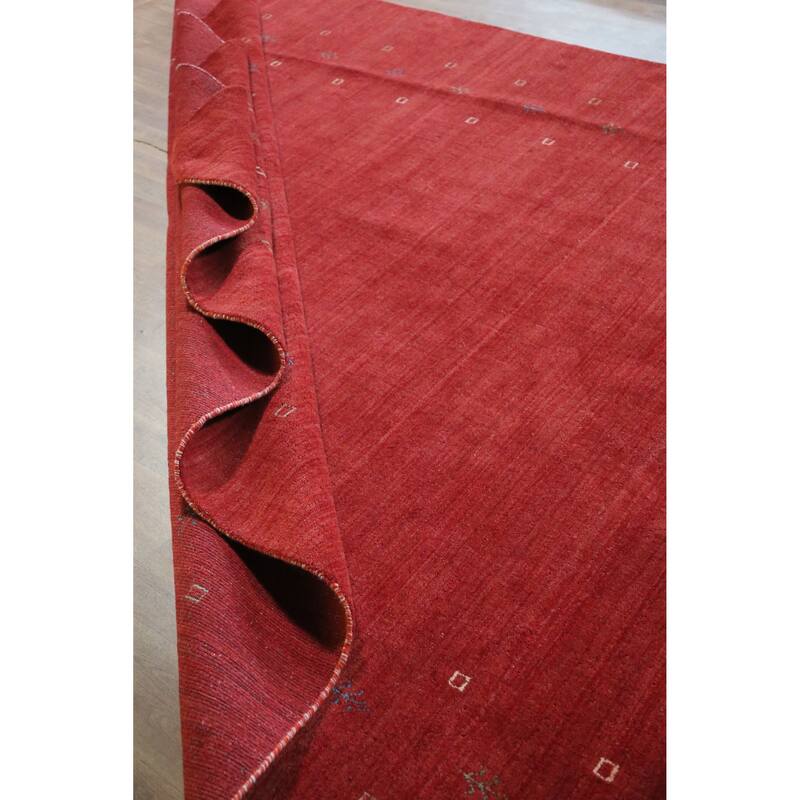 Hand Knotted Oriental 100% Wool Carpet Tribal Tribal Red Gabbeh Area Rug - 11' 4'' X 8' 1''