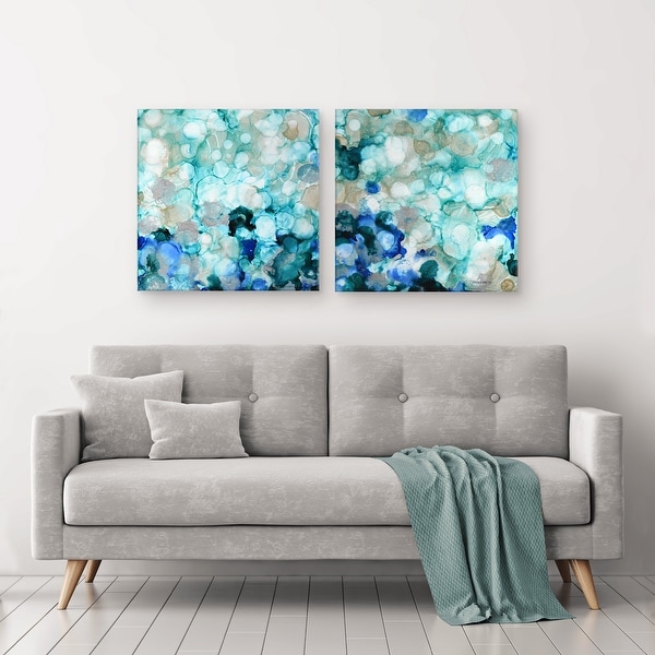 'Mermaid Pearls I/II' 2-Piece Wrapped Canvas Wall Art Set. Opens flyout.