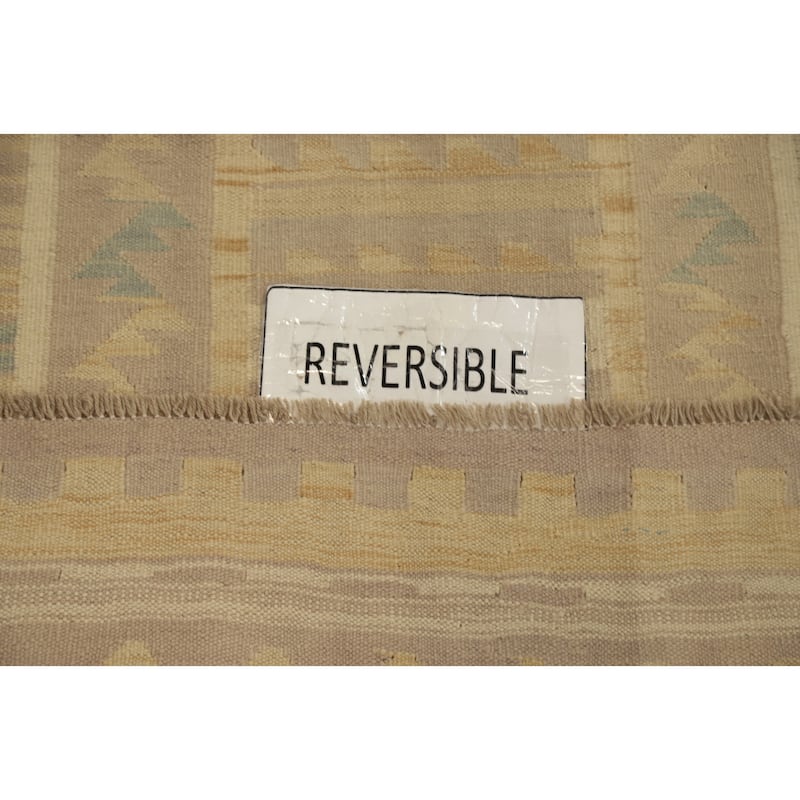 Hand Woven Oriental 100% Wool Carpet Southwestern Tribal Multi-Colored Kilim Runner Rug - 9' 7'' X 2' 7''