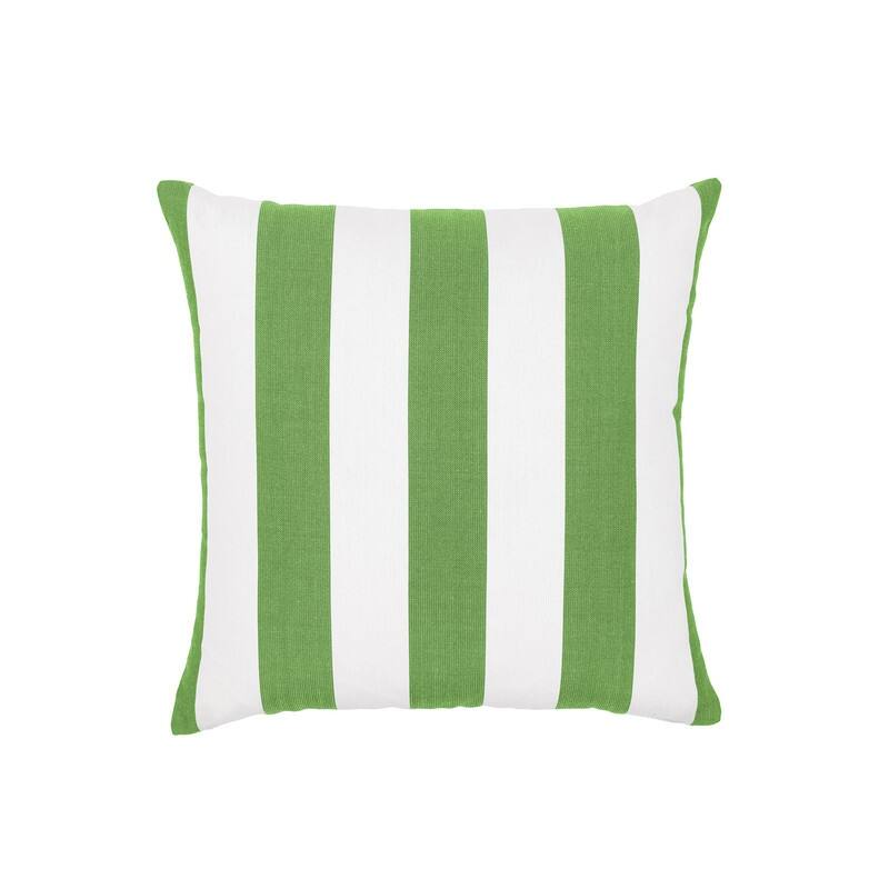 Sherry Kline Indoor/Outdoor Cabana Stripe 18" Knife Edge Set of 2 Filled Pillow - Green/White