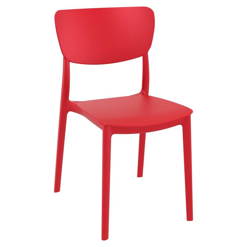 33" Red Solid Stackable Patio Dining Chair