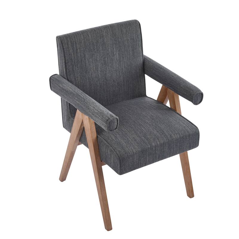 Roomfitters Modern Fabric Dining Armchair with Cushioned Seat, Mid-Century Accent Chair for Dining or Living Spaces