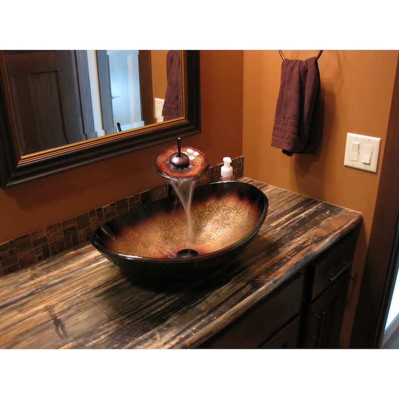 Miseno Oval 21-1/2" Tempered Glass Vessel Bathroom Sink