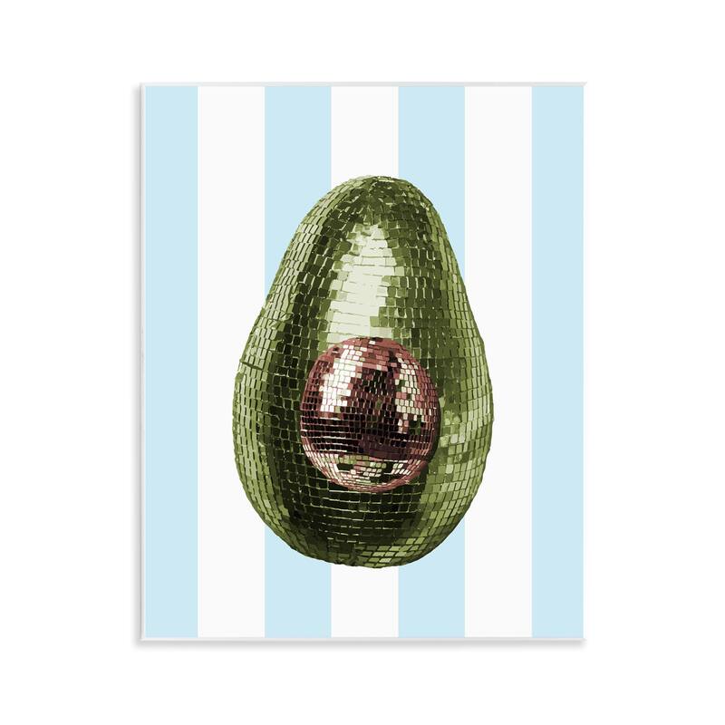 Stupell Disco Avocado on Blue Wall Plaque Art Design By Lil' Rue - 11 x 14