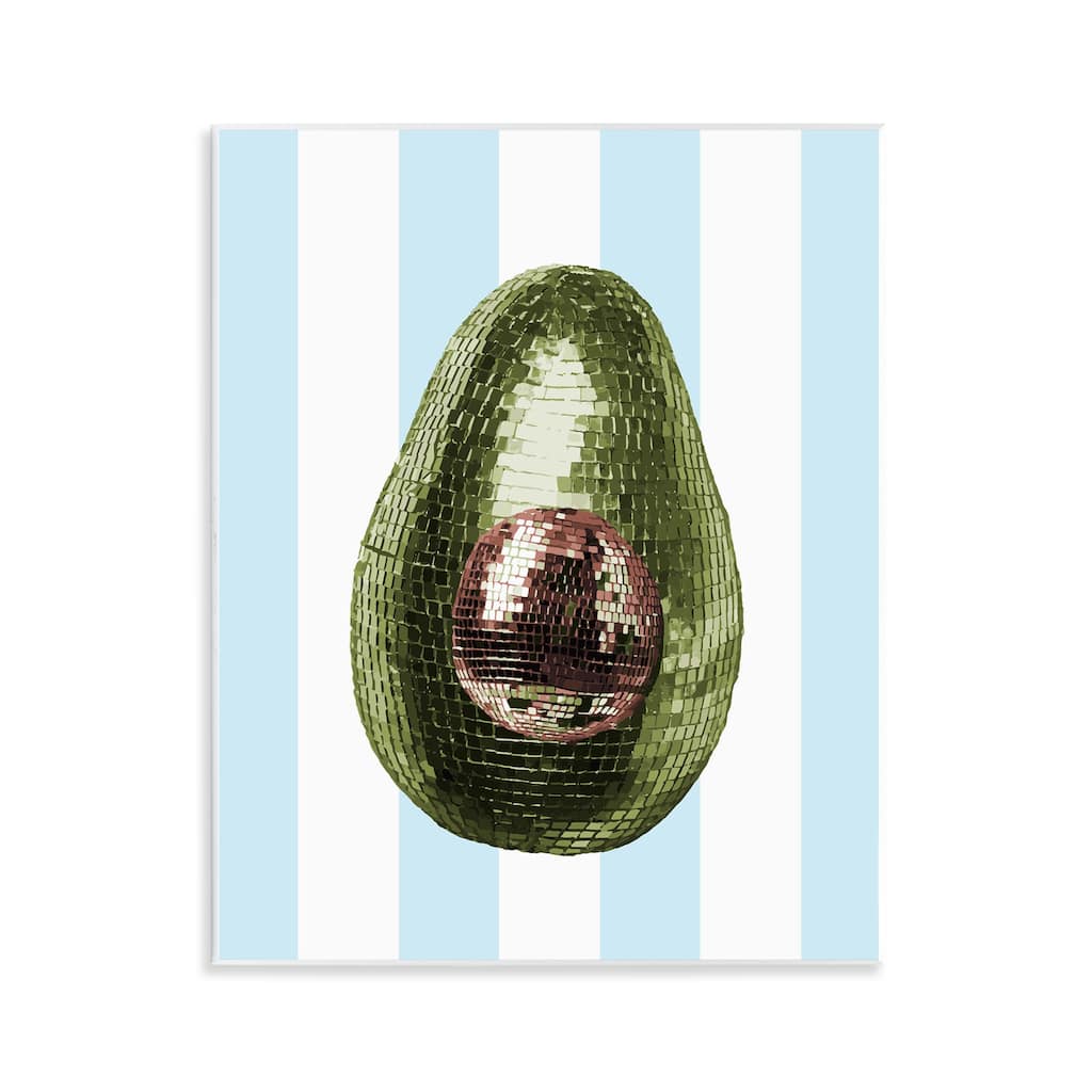 Stupell Disco Avocado on Blue Wall Plaque Art Design By Lil' Rue