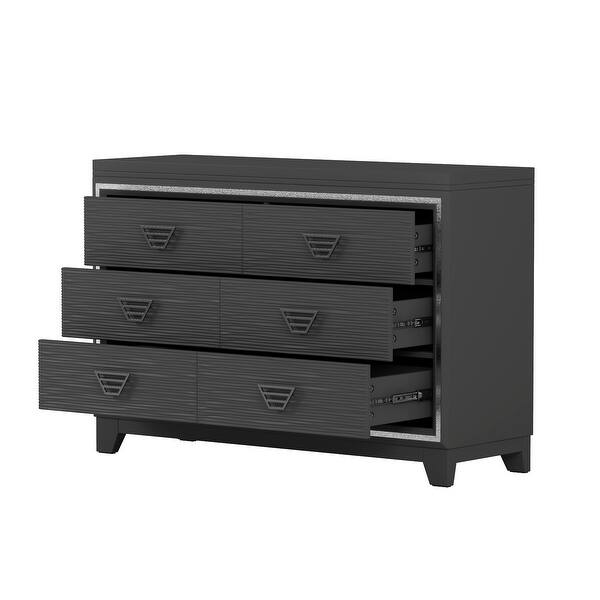 shiny black dresser Carlie Contemporary Dresser (Black)