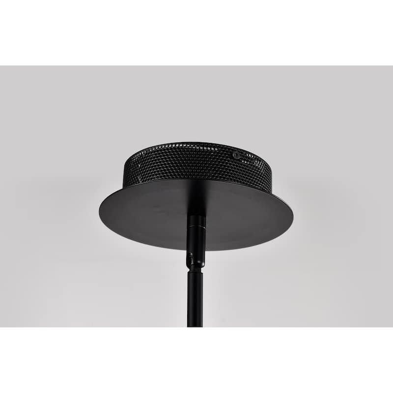 Sedona 28 Inch 6 Light LED Chandelier Matte Black Silk Screened Acrylic Lens