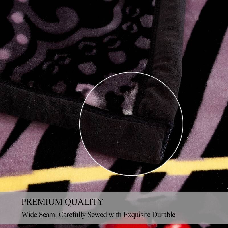 Korean-style 2-ply Printed Pattern Plush Mink Fleece Blanket