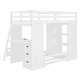 preview thumbnail 29 of 34, Twin Over Twin Bunk Bed with LED Lights & USB Ports, Grey, with Storage