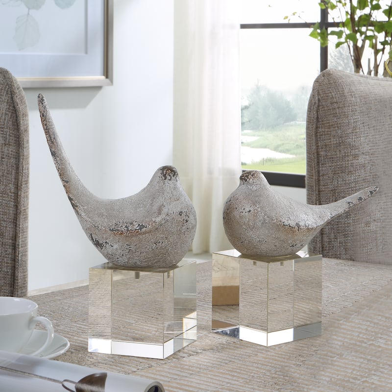 Uttermost Better Together Bird Sculptures, S/2 - 3.875 W x 10.5 H x 7 D (inches)
