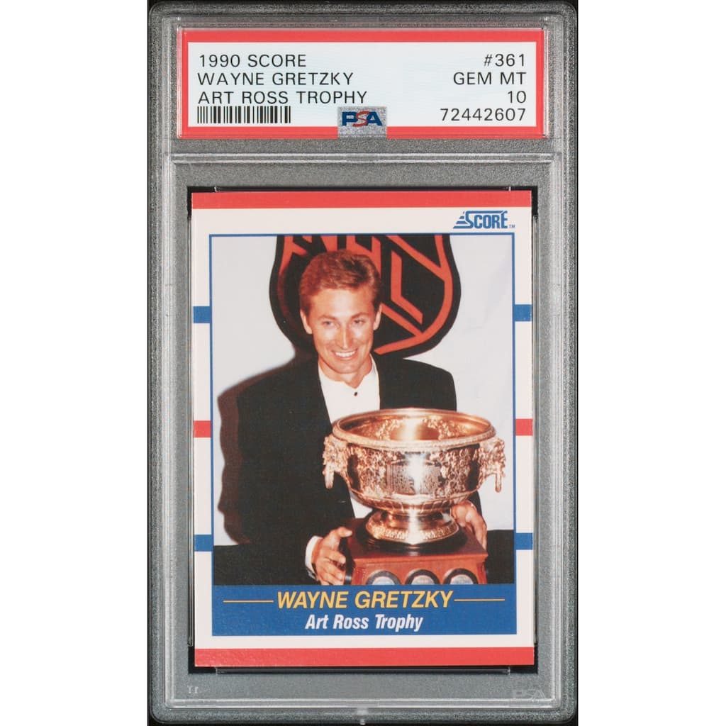 Wayne Gretzky 1990 Score Art Ross Trophy Hockey Card #361 Graded PSA 10 - 8'6" x 11'6"