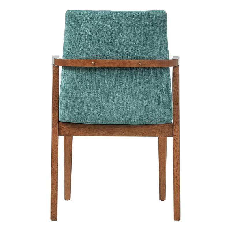Christopher Knight Home - Mid-Century Modern Upholstered Wood Dining Arm Chairs with Ergonomic Armrests & Backrest, Set of 2
