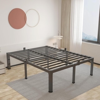 20 Inch King Bed Frame with Rounded Corners, Heavy Duty Steel Platform ...
