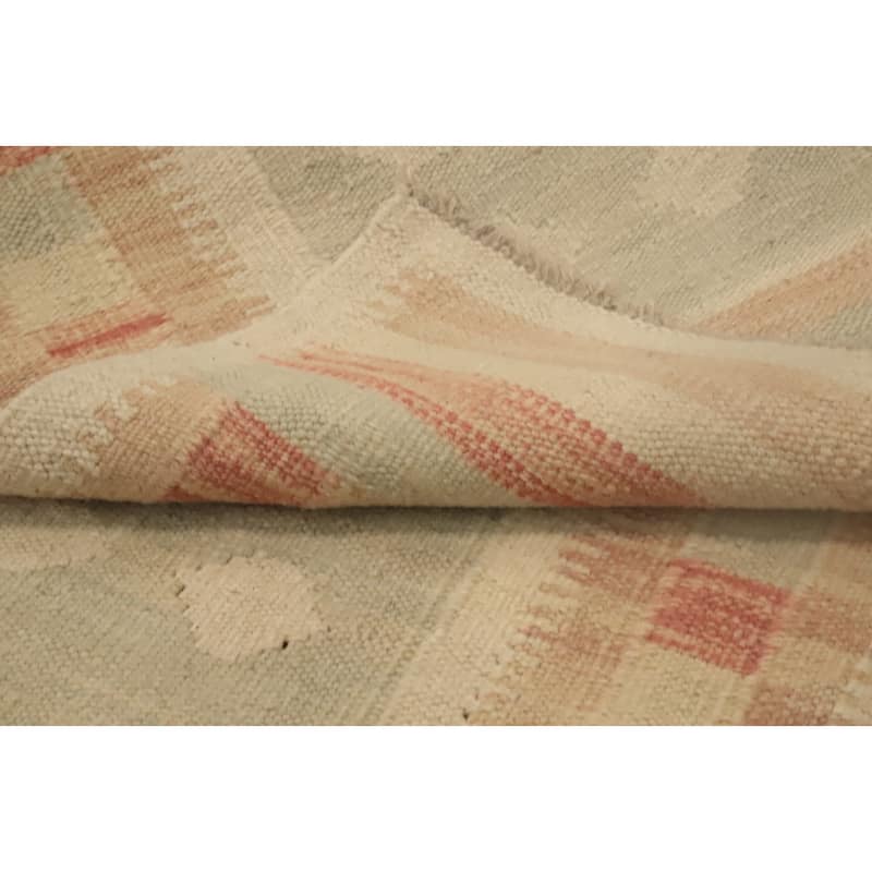 Hand Woven Oriental 100% Wool Carpet Southwestern Tribal Greys & Charcoal Kilim Area Rug - 3' 9'' X 2' 0''