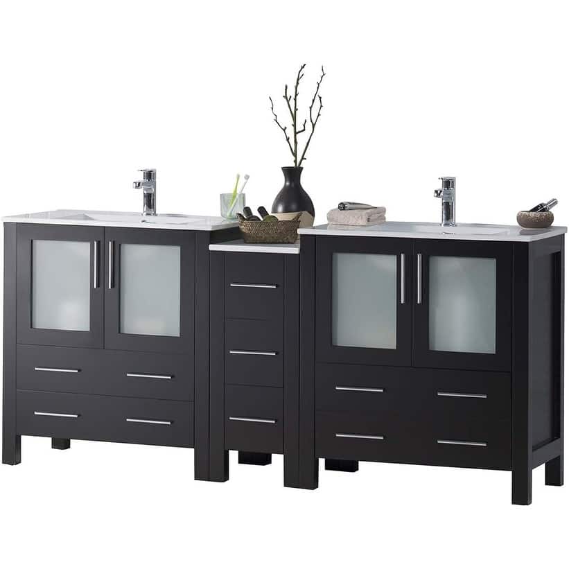 Blossom Sydney 72" Solid Wood Double Sink Bathroom Vanity with Cabinet