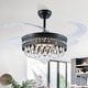preview thumbnail 3 of 62, 48-Inch Crystal Fandelier with 4 Retractable Blades, Dimmable LED, App and Remote Control - 48 Inches