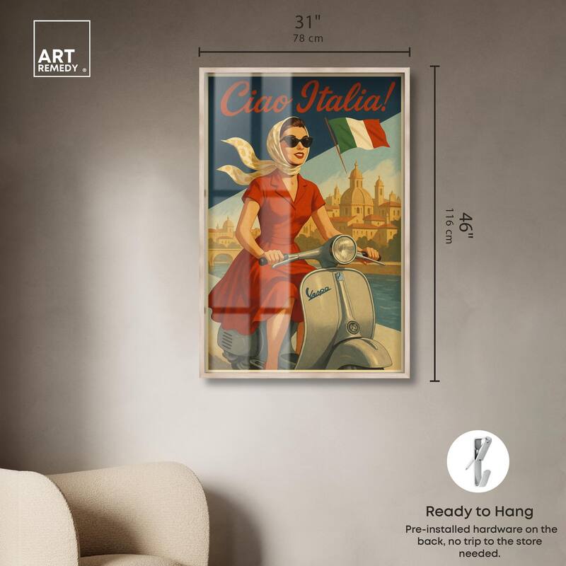 Scooter Italian Travel Shadowbox by Art Remedy