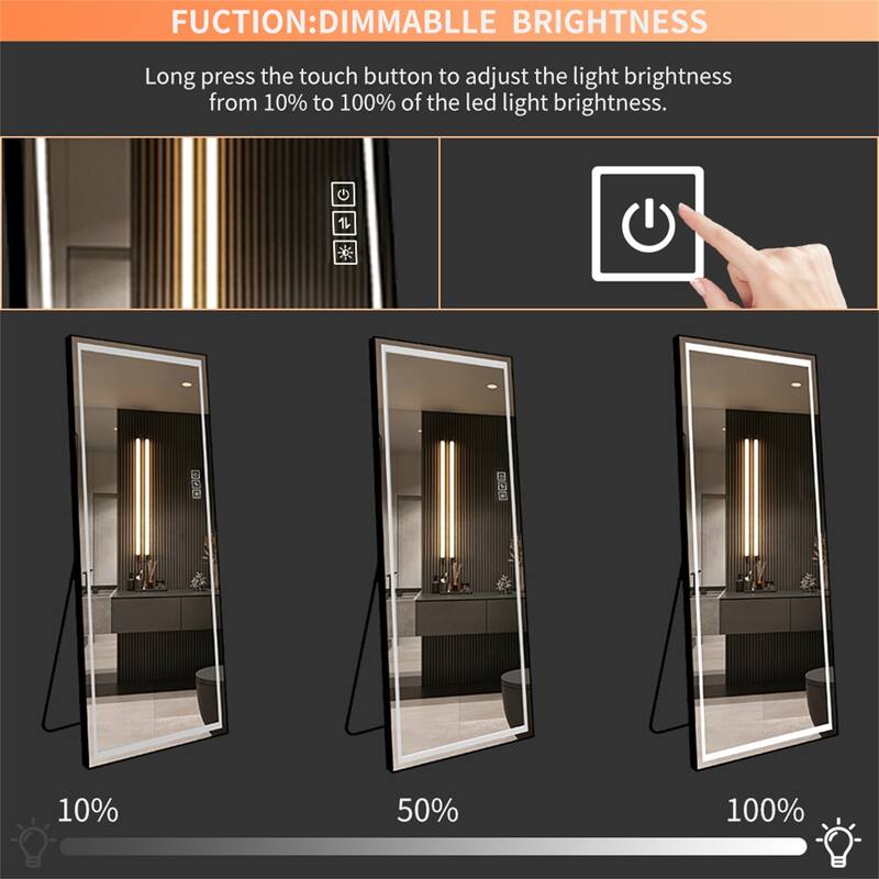 LED Mirror Full Length Mirror with Lights Wide Standing Tall Full Size