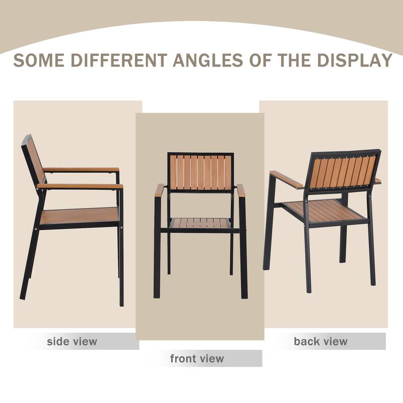 Flexible Outdoor Dining Set,6 Chairs and Extendable Table,62.9" to 82.6"