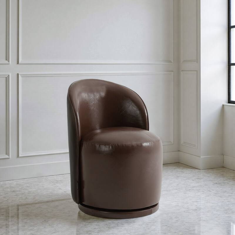 Modern Armless 360-Degree Swivel Dining Chair Barrel Chair