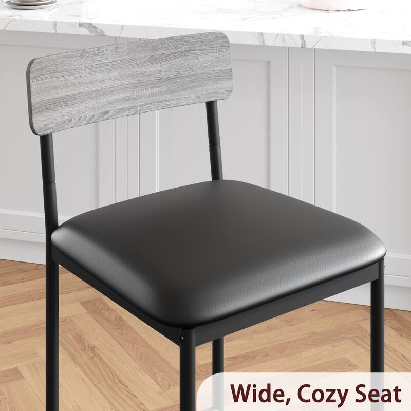 Dining Table Set for 2, Kitchen Table and Chairs for 2 with Chairs, 3 Piece Counter Height Bar Kitchen Table Set with Shelves