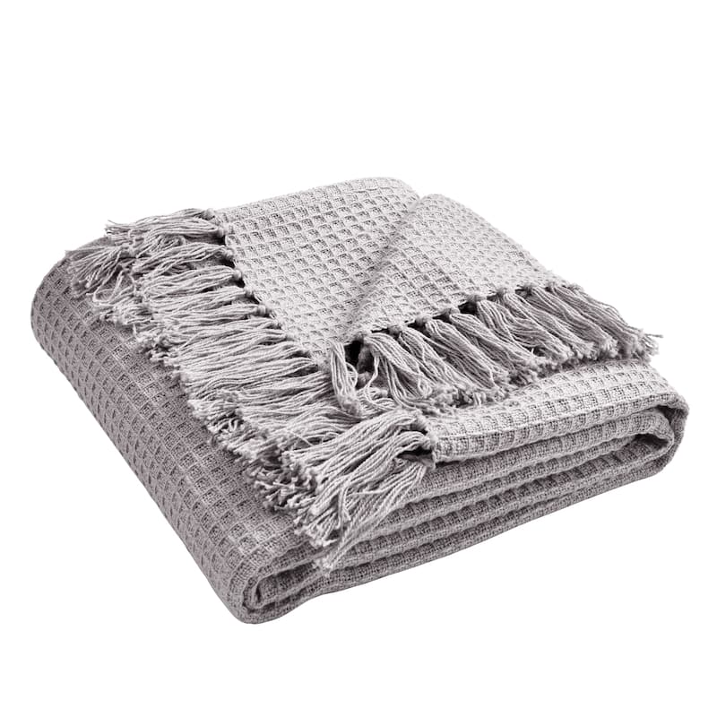 Lush Decor Waffle Cotton Knit Throw Blanket