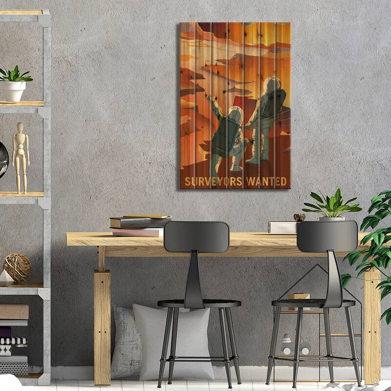 Surveyors Wanted Print On Wood by NASA - Multi-Color