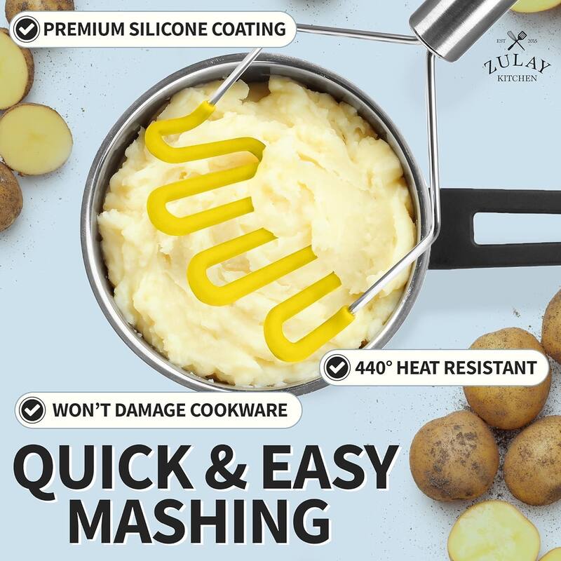 Zulay Kitchen Non-Scratch Potato Masher Kitchen Tool