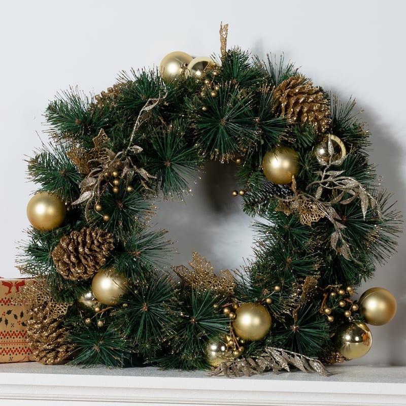 Durable Artificial Pine Needle Christmas Garland for Festive Tree - Green - Modern & Contemporary - overstock.com/bedbathandbeyond.com - Indoor/Outdoor