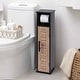 preview thumbnail 2 of 41, Toilet Paper Storage Cabinet with Dispenser Toilet Organizer - 7.2'L x 7.2"W x 29.9"H Bergen Black/Brown