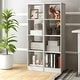 preview thumbnail 2 of 6, White Engineered Wood Space-Saving Narrow 5-Tier White Bookcase with 4 Cubes Storage Shelf - 15" x 13" x 56" (L x W x H)