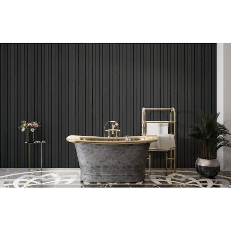 96 in. x 4.8 in x 0.5 in. Acoustic Vinyl Wall Cladding Siding Board - Set of 6pc