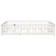 Twin/Full/Queen size Floor Platform Bed with Fence and Door for Kids, Toddlers