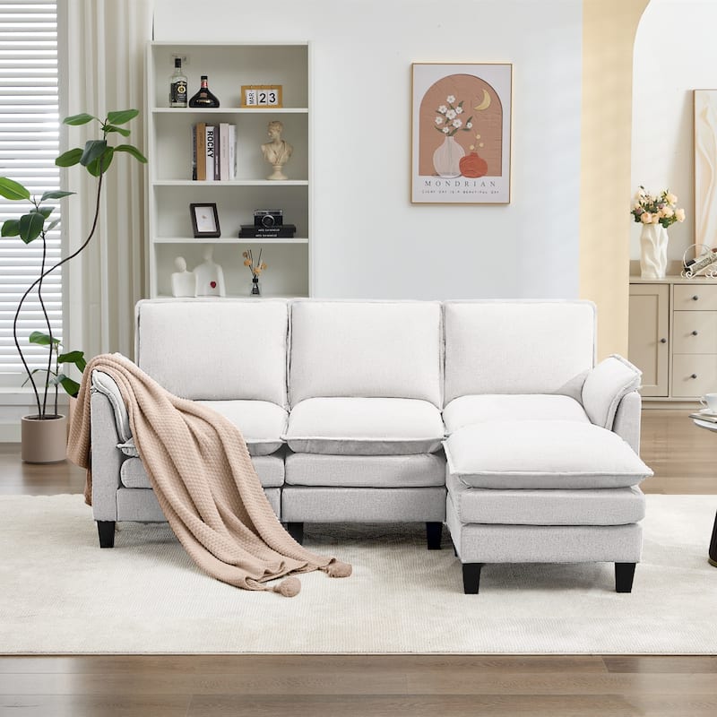 Luxury 3-Seater Sofa & Footstool – Ultra-Plush, Multi-Room Comfort